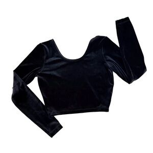 Y2K American Apparel Velour Long Sleeve Crop